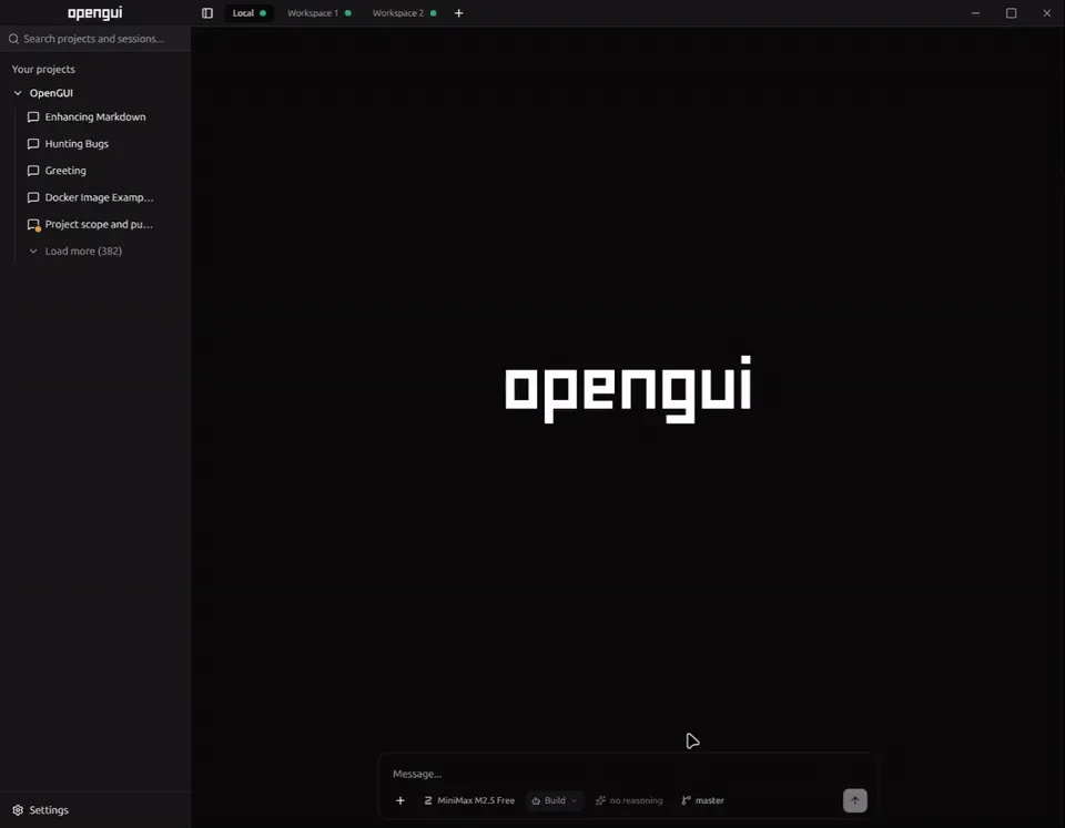 OpenGUI workflow demonstration